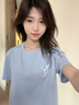 回力藍(lán)色t恤女短袖2025新款夏季正肩顯瘦超好看上衣運(yùn)動(dòng)寬松純棉半袖 曬單實(shí)拍圖