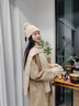 恒源祥100%羊駝絨圍巾帽子手套三件套裝女冬季保暖加絨毛線針織圍脖 [三件套]奶咖帽子+圍巾+手 曬單實拍圖