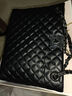 AMCK女包包大容量托特包時(shí)尚ck女包菱格鏈條包女士羊皮百搭單肩斜挎包 黑色 曬單實(shí)拍圖