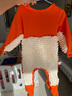 毛毛鴨嬰兒爬行服寶寶拖地學(xué)步服兒童擦地防臟男童地板拖把連體衣爬爬服 桔色+米白(包手包腳) 80cm 曬單實(shí)拍圖