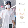 helas赫拉18K金字母定制項(xiàng)鏈輕奢白貝母鎖骨鏈鉆石吊墜送女友生日禮物 吊墜+贈(zèng)S925鏈（光金版） Y 曬單實(shí)拍圖
