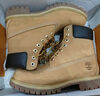 添柏嵐（Timberland）【斷碼特賣(mài)JD物流】經(jīng)典6寸大黃靴男款防水真皮寬版10061W 10061W-小麥色 43 曬單實(shí)拍圖