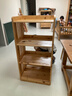 柏家信廚房落地全實(shí)木置物架陽(yáng)臺客廳花架書(shū)房矮微波爐架多層儲物架 JJ-BY-H01花架【四層】 曬單實(shí)拍圖