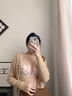 六只兔子小櫻桃內(nèi)衣女性感蕾絲小胸聚攏顯大胸罩甜美純欲顯瘦文胸套裝 粉櫻桃顯瘦款套裝 0.5cm薄杯 80A B 曬單實拍圖