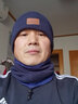 探索鷹（DiscoverEagle）帽子男士秋冬季毛線帽加絨厚羊毛針織套頭線帽騎車防風(fēng)兩件套 藍(lán)色兩件套（羊毛夾絨） 曬單實(shí)拍圖
