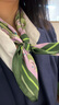 安妮潔欣實(shí)用送媽媽100%真絲絲巾復(fù)古花朵桑蠶絲圍巾女小方巾 復(fù)古紫綠 53*53cm 曬單實(shí)拍圖