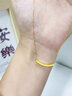 中國黃金（CHINA GOLD）足金笑臉吊墜微笑黃金鎖骨鏈套鏈簡約輕奢首飾生日禮物送女友老婆 微笑項鏈  約2.4g 曬單實拍圖