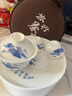 潮汕功夫旅行茶具帶陶瓷茶盤(pán)家用車(chē)載戶(hù)外便攜式包白瓷茶具套裝 6英寸青花山水茶盤(pán)(7件旅行裝) 白色 曬單實(shí)拍圖