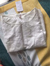 度凡尼斯棉麻t恤女中年短款半袖夏裝刺繡花白T女裝短袖寬松亞麻料上衣圓領(lǐng) 白色全刺繡7018 L【適合120-140斤】 曬單實(shí)拍圖