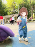 G.DUCKKIDS小黃鴨兒童褲子春秋新款寶寶牛仔背帶褲中小男女童連體褲寬松百搭 藍(lán)色 卡通小恐龍 100 曬單實(shí)拍圖