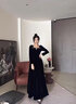 塞德勒黑色晚禮服女2025新款主持人連衣裙絲絨長(cháng)袖法式晚會(huì )年會(huì )加厚 黑色 M（建議96-105斤） 曬單實(shí)拍圖