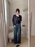 巧除小個子闊腿牛仔褲女春夏秋2025新款高腰寬松顯高顯瘦九分直筒褲 復(fù)古藍 常規(guī) L (建議105-115斤) 曬單實拍圖