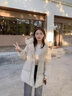 可茵（Keyin）羽絨棉服女中長(zhǎng)款2024冬季新款韓版寬松毛領(lǐng)連帽面包服棉衣外套女 圖片色 L 曬單實(shí)拍圖