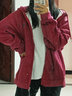 汐菡春季女生衛衣外套春秋款女學(xué)生2025新款開(kāi)衫連帽寬松刺繡春天衣服 酒紅色韓版秋冬款 均碼（可備注碼數） 曬單實(shí)拍圖