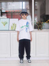 G.DUCKKIDS男童短袖套裝2025夏季新款長(cháng)褲中大兒童男孩帥氣潮夏裝休閑兩件套 白色 150 cm 曬單實(shí)拍圖