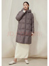 敦奴（DUNNU）dunnu敦奴新款羽絨服安心白鴨絨面包服連帽中長(zhǎng)款冬季外套女 深紫 S 曬單實(shí)拍圖