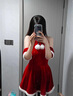 奈久留美新款主播演出服DJ新年衣服圣誕節(jié)連衣裙女sm純欲風(fēng)小心機(jī)居家服 圣誕連衣裙+手袖 均碼【建議80-110斤】 曬單實(shí)拍圖