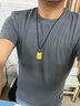 JEEP SPIRIT夏季運動(dòng)健身短袖男肌理紋收袖口速干T恤肌肉彈力兄弟修身圓領(lǐng)衣 灰色有標 2XL 【80KG-90KG】 曬單實(shí)拍圖