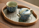 陶羽老陶泥萬(wàn)花漢瓦壺仿古青花茶壺茶杯玻璃茶托盤(pán)陶瓷泡茶壺功夫茶具 漢瓦壺+主人杯+小客杯+茶盤(pán) 曬單實(shí)拍圖