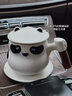 一品仟堂熊貓水杯帶蓋白瓷茶杯茶水分離杯個(gè)人專(zhuān)用陶瓷馬克杯杯咖啡杯茶杯 熊貓茶咖杯-白/白蓋（安全裝） 曬單實(shí)拍圖