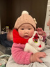 戴維貝拉（DAVE＆BELLA）滿月寶寶衣服初生嬰兒毛衣爬服國風小童連體衣冬裝新年幼童睡衣 中國紅【現(xiàn)貨】 80cm （建議身高73-80cm） 曬單實拍圖