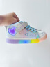 泰蘭尼斯秋季新款童鞋女童閃燈鞋防滑軟底鞋子運動(dòng)鞋高幫護踝板鞋 白/粉/紫 29 內長(cháng)17.5cm 適合腳長(cháng)16.5cm 曬單實(shí)拍圖