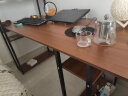 蔓斯菲尔（MSFE）电竞电脑桌台式家用书桌电脑桌椅套装带书架书桌学习桌子电脑桌 【升级加宽】140*60CM古檀木色 实拍图