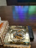 贝鲁斯水晶烟灰缸创意个性大号玻璃烟灰缸办公室酒店客厅摆件印字印标 金色18cm（中号） 实拍图