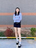 LDVEY瑪麗珍女鞋春秋夏季新款粗跟一字扣帶高跟鞋淺口配裙子百搭小皮鞋 黑色 39 曬單實拍圖