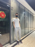 新百倫休閑褲男夏季薄款冰絲速干運動九分男裝寬松束腳潮牌自由輕松男褲 杏色 XL 曬單實拍圖