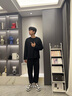 Lee男鞋高端真皮印花板鞋潮牌鞋子男高級感時尚男士休閑鞋潮流運動鞋 黑色 42 【偏大/請拍小一碼】 曬單實拍圖