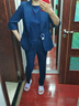 皮爾卡丹（pierre cardin） 薄款西裝外套女夏季正裝時(shí)尚氣質(zhì)職業(yè)裝女士高端小西服套裝工裝 藍(lán)色(中袖西裝+褲子) M 曬單實(shí)拍圖