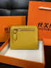 絲芙倫軟皮兩折短款超薄小錢(qián)包簡(jiǎn)約2026新款軟牛皮折疊大鈔夾輕便零錢(qián)包 黃色 曬單實(shí)拍圖