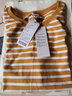 F1MAJE1T高端設計師品牌 條紋長(cháng)袖T恤女2025新款春秋寬松薄款百搭打底衫 黃色【圓】 L 【建議體重100-110斤】 曬單實(shí)拍圖
