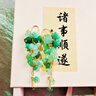 原創(chuàng  )輕奢新國風(fēng)油畫(huà)風(fēng)森系耳環(huán)漸變多彩耳飾長(cháng)款流蘇耳釘甜美風(fēng)新 綠水晶 珠寶級 曬單實(shí)拍圖