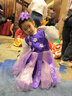 六一環(huán)保服裝兒童時(shí)裝秀演出服diy材料手工自制衣服親子裝走秀裙 紫色紫裙雙肩 120cm 曬單實(shí)拍圖