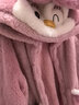 多妙屋兒童睡袍女童睡衣珊瑚絨秋冬加絨法蘭絨家居服 99089粉色 140cm 曬單實(shí)拍圖