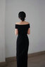 MAX MARA 【臻選惠享】春夏女裝露肩針織修身連衣裙6321024206 黑色 M 曬單實(shí)拍圖