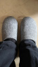 内泊（NEIBO）乳胶棉拖鞋男冬季天大码女士室内家居鞋防滑防臭橡胶软底羊毛灰42 实拍图