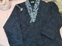 知筆墨春款新品棉麻女裝復古新中式民族風(fēng)改良斜襟盤(pán)扣提花上衣外套 夜幕的天青 均 碼 曬單實(shí)拍圖