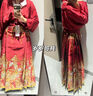 羅袖動(dòng)香【歲歲與共】 紅色重工馬面裙女敬酒訂結(jié)婚服新中式漢服織金 紅色 刺繡飛機(jī)袖 M 曬單實(shí)拍圖