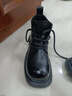 奧古獅登（Agsdon）馬丁靴女冬新款大頭短筒粗跟靴子女英倫風(fēng)工裝短靴 644099 黑 38 曬單實(shí)拍圖