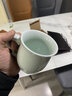 汝卿汝窯汝瓷龍頭杯會(huì )議杯陶瓷大容量帶蓋伴手禮品辦公杯馬克杯 玉青釉 300ml 曬單實(shí)拍圖