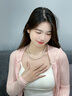 鳳禧珠寶和田玉項(xiàng)鏈女士款白玉珠子玉石項(xiàng)鏈送媽媽生日禮物 約8mm 曬單實(shí)拍圖
