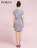 PORTS寶姿商場(chǎng)同款春季新品女裝短袖束腰短連衣裙SD8D044PFP025 黑色混色 M (6) 曬單實(shí)拍圖