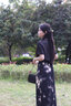 旅途原品【明星同款】ltyp墨上花開真絲手工拔染半裙時尚優(yōu)雅八分/拖地裙 八分-藍(lán)杏色-潑墨扎染 M 曬單實(shí)拍圖