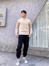 百鵲亭針織衫男2024秋冬季新款加絨保暖半高領毛衣男青年簡約時尚打底衫 駝色 【半高領-常規(guī)款】 XL 曬單實拍圖
