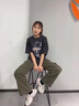 至唯 復(fù)古重磅短袖t恤男士夏季美式潮牌流寬松男款夏天潮流半袖上衣服 XT118黑灰色 XL【推薦140-160斤】 曬單實拍圖