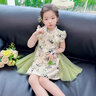 優(yōu)奇女童連衣裙夏裝2026新款洋氣兒童純棉公主裙嬰兒寶寶周歲禮服夏季 國色天香 110 曬單實(shí)拍圖