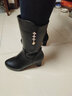 卡帝樂(lè )鱷魚(yú)（CARTELO）真皮中筒靴女2025秋冬新款超高跟防水臺粗跟加絨雪地靴媽媽馬丁靴 曬單實(shí)拍圖